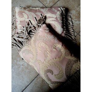 Dusty Pink Mauve Throw Pillows Set Of 2 Yarn Fringed Edge Rectangle